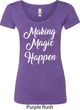 Making Magic Happen White Print Ladies Scoop Neck Shirt