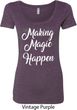 Making Magic Happen White Print Ladies Scoop Neck Shirt