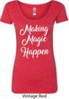 Making Magic Happen White Print Ladies Scoop Neck Shirt