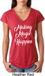 Making Magic Happen White Print Ladies Tri Blend V-Neck Shirt
