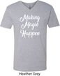 Making Magic Happen White Print Mens V-Neck Shirt