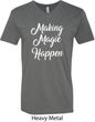 Making Magic Happen White Print Mens V-Neck Shirt