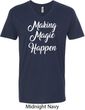 Making Magic Happen White Print Mens V-Neck Shirt