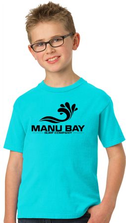 Manu Bay Surf Company Logo Kids Cotton Surfing Tee Shirt