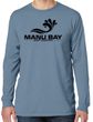 Manu Bay Surf Company Logo Mens Cotton Long Sleeve Pastel Tee Shirt