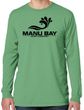 Manu Bay Surf Company Logo Mens Cotton Long Sleeve Pastel Tee Shirt