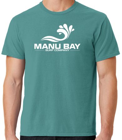 Manu Bay Surf Company Logo Men's Cotton Pastel Tshirt