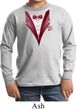Maroon Tuxedo Kids Long Sleeve Shirt