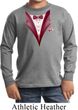 Maroon Tuxedo Kids Long Sleeve Shirt