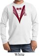 Maroon Tuxedo Kids Long Sleeve Shirt