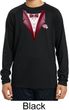 Maroon Tuxedo Kids Moisture Wicking Long Sleeve Shirt