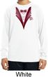 Maroon Tuxedo Kids Moisture Wicking Long Sleeve Shirt