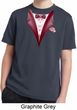 Maroon Tuxedo Kids Moisture Wicking Shirt