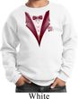 Maroon Tuxedo Kids Sweat Shirt