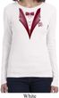 Maroon Tuxedo Ladies Long Sleeve Shirt