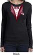 Maroon Tuxedo Ladies Long Sleeve Shirt