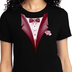 Maroon Tuxedo Ladies Shirt