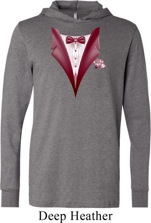 Maroon Tuxedo Lightweight Hoodie Tee