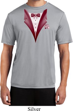 Maroon Tuxedo Mens Moisture Wicking Shirt