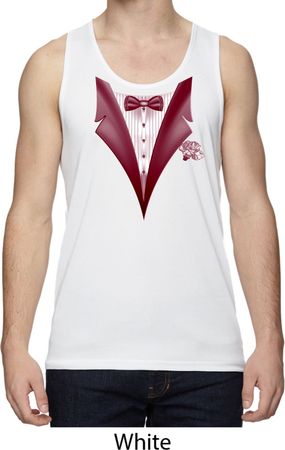 Maroon Tuxedo Mens Moisture Wicking Tanktop