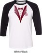 Maroon Tuxedo Mens Raglan Shirt