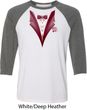 Maroon Tuxedo Mens Raglan Shirt