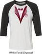 Maroon Tuxedo Mens Raglan Shirt