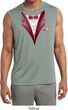 Maroon Tuxedo Mens Sleeveless Moisture Wicking Shirt