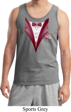 Maroon Tuxedo Mens Tank Top