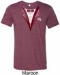 Maroon Tuxedo Mens Tri Blend Crewneck Shirt
