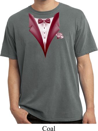Maroon Tuxedo Pigment Dyed Shirt
