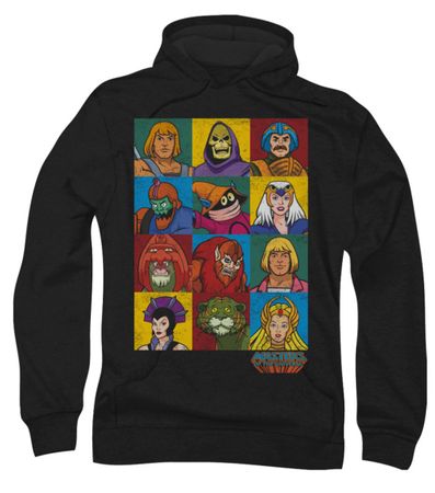 Masters Of The Universe Hoodie Sweatshirt Character Heads Black Adult Hoody