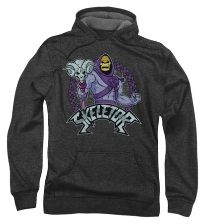Masters Of The Universe Hoodie Sweatshirt Skeletor Charcoal Adult Hoody