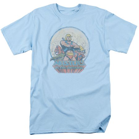 Masters Of The Universe Shirt He Man And Crew Adult Light Blue Tee T-Shirt