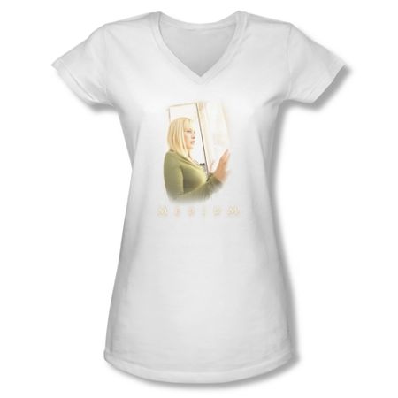 Medium Shirt Juniors V Neck White Light White T-Shirt