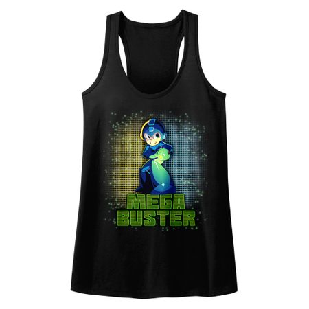 Mega Man Juniors Tank Top Mega Buster Black Racerback