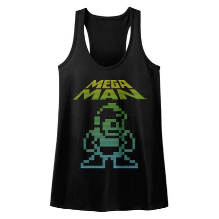 Mega Man Juniors Tank Top Mega Pixel Black Racerback