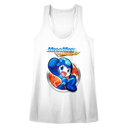 Mega Man Juniors Tank Top Powered Up White Racerback