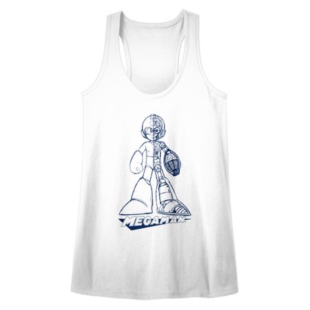 Mega Man Juniors Tank Top White Racerback
