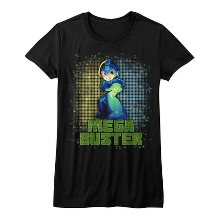 Mega Man Shirt Juniors Mega Buster Black T-Shirt