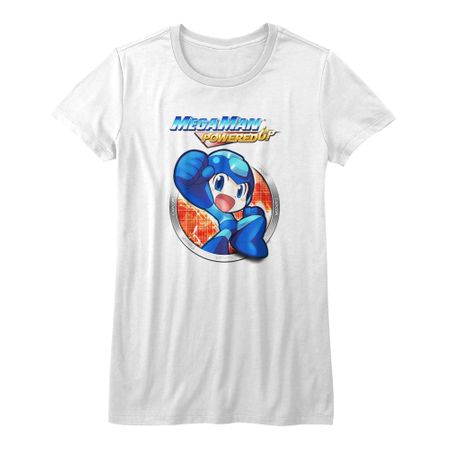 Mega Man Shirt Juniors Powered Up White T-Shirt