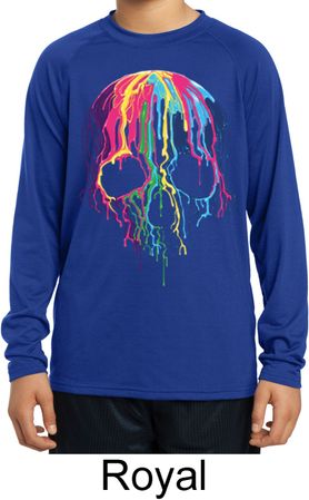 Melting Skull Kids Dry Wicking Long Sleeve Shirt