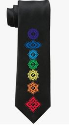 Mens 7 Chakras Polyester Necktie - Clearance
