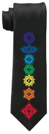 Mens 7 Floral Chakras Yoga Necktie