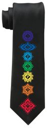 Mens 7 Floral Chakras Yoga Necktie