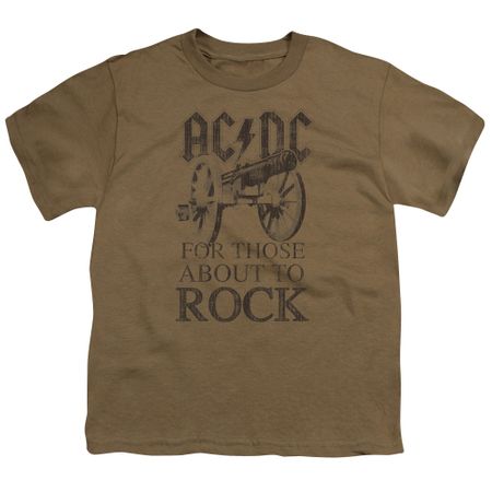 Mens AC/DC For Those About To Rock T-shirt - Safari Green