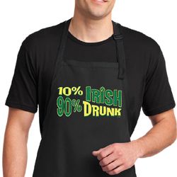 Mens Apron 10% Irish 90% Drunk Full Length Apron with Pockets