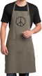 Mens Apron Basic Peace Black Full Length Apron with Pockets