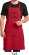 Mens Apron Basic Peace Black Full Length Apron with Pockets