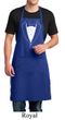 Mens Apron Basic White Tuxedo Full Length Apron with Pockets